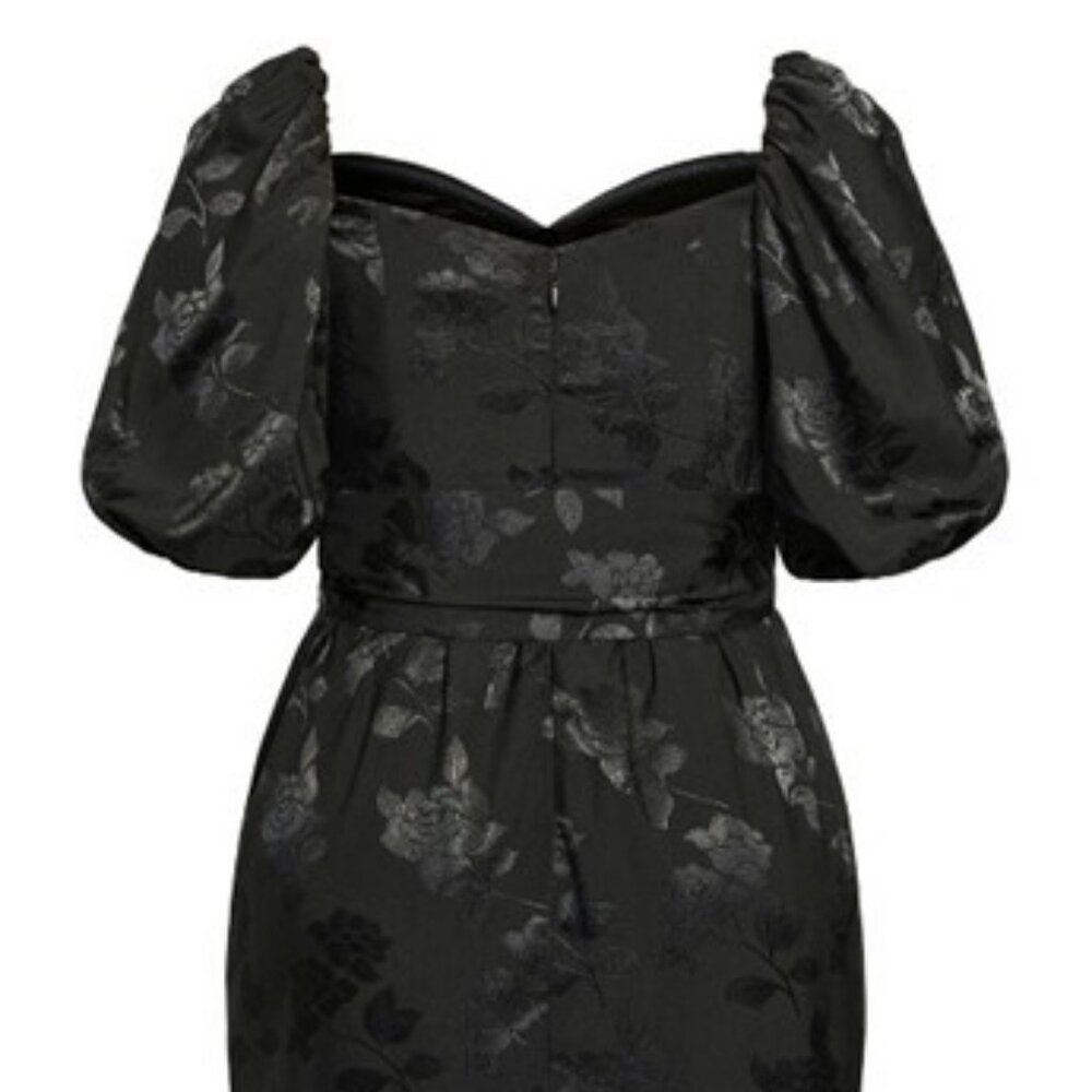 NWT City Chic Black Sweetheart Jacquard Dress - Picture 6 of 7